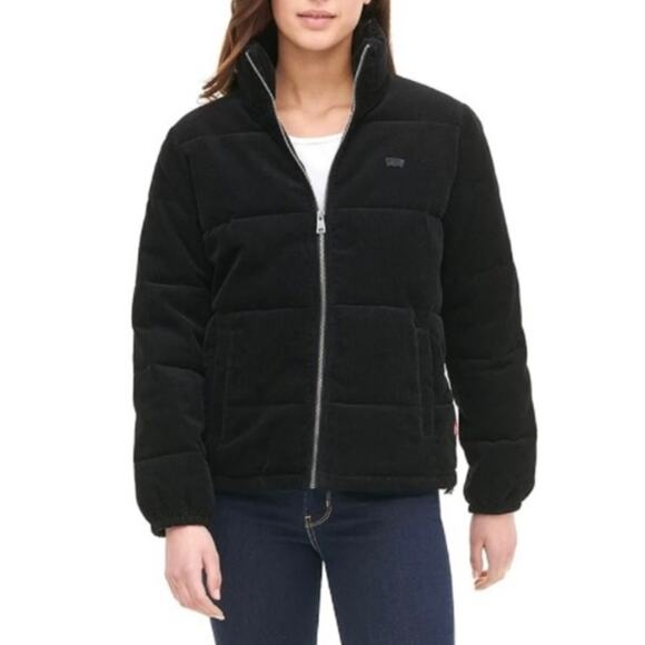 Levi’s Women’s Zoe Corduroy Puffer Jacket Size XL Back Fall Classic Staple - Picture 1 of 13